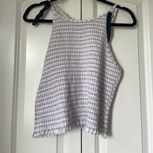 purple gingham crop top